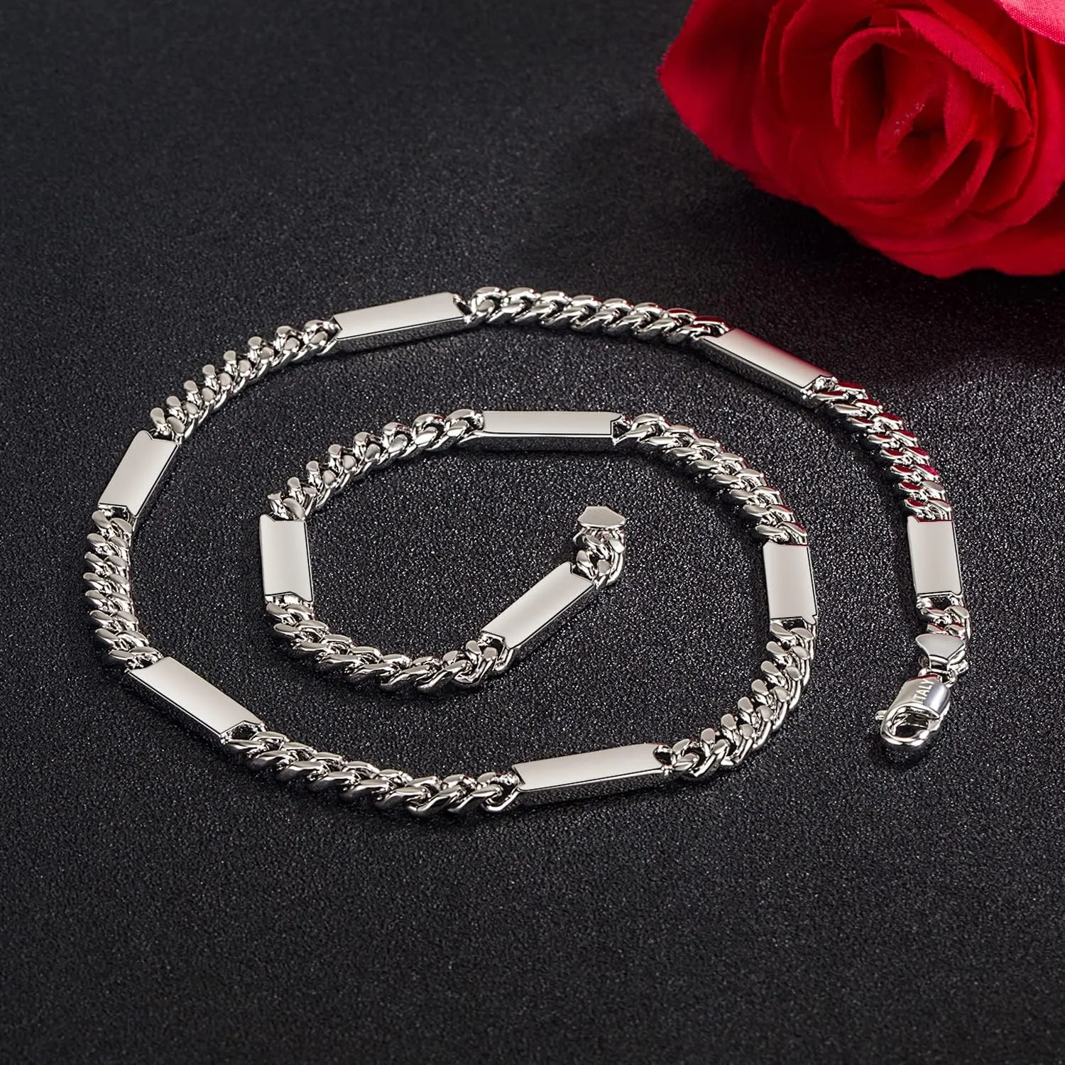 Men 925 Sterling Silver 4-6mm Miami Cuban Link Necklace Fashion Women 18 "20" 22 "24" 26 "28" 30" Solid Silver Chain Choker Hip Hop Fine Jewelry Gift