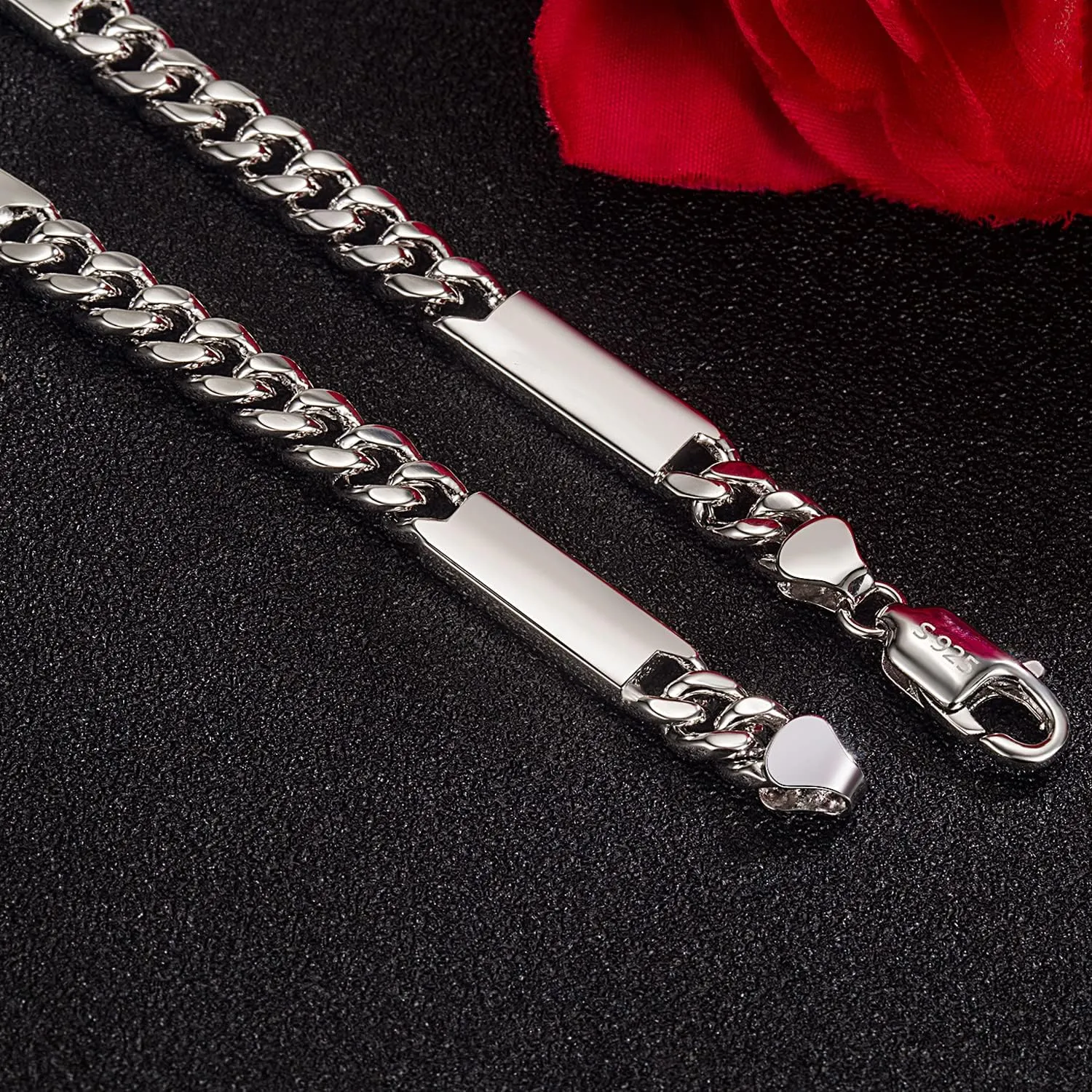 Men 925 Sterling Silver 4-6mm Miami Cuban Link Necklace Fashion Women 18 "20" 22 "24" 26 "28" 30" Solid Silver Chain Choker Hip Hop Fine Jewelry Gift