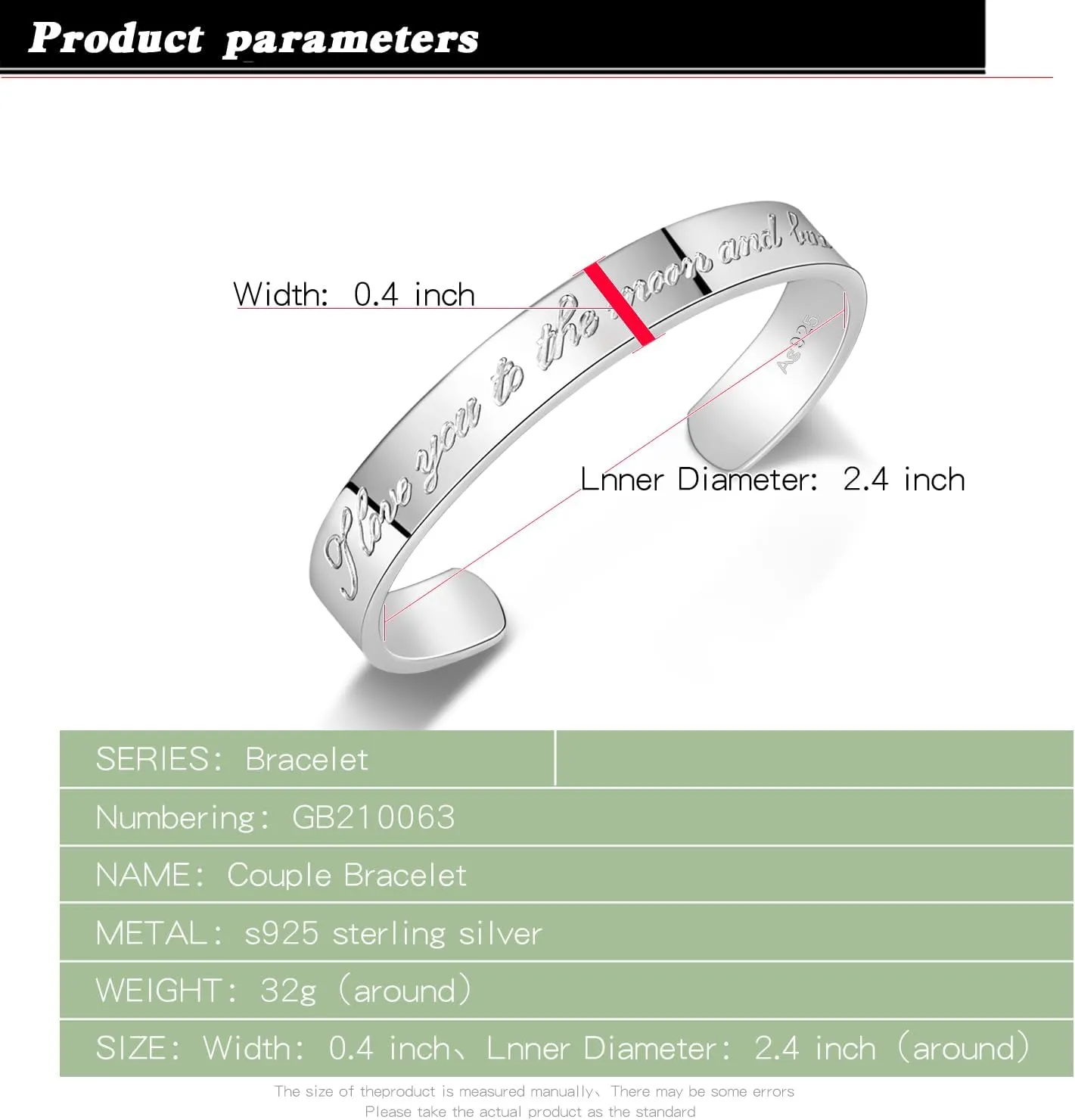 Men & Women 925 Sterling Silver Bangle-Engravable Adjustable Cuff Bracelet -8MM/10MM Couple Bracelet- Unisex Jewelry For Him/Her Gift