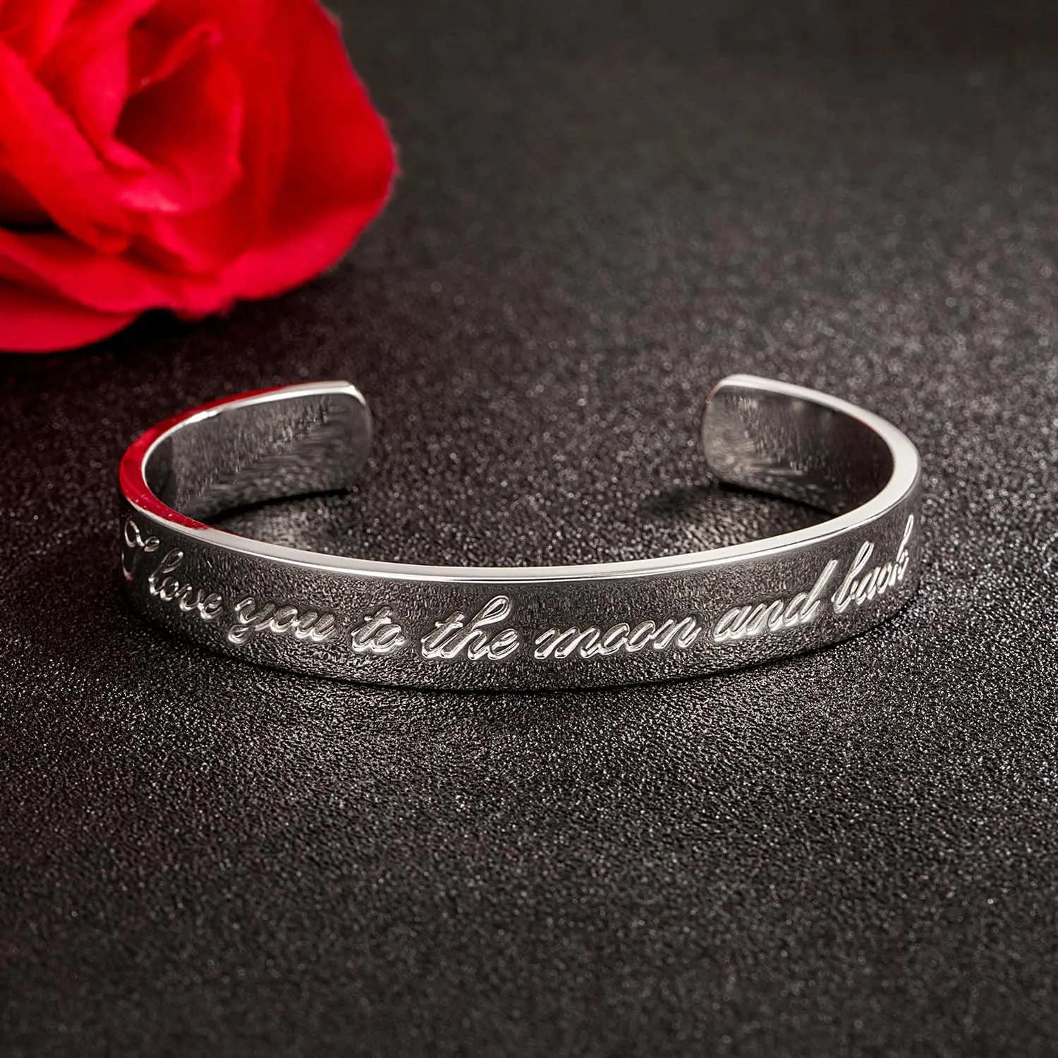 Men & Women 925 Sterling Silver Bangle-Engravable Adjustable Cuff Bracelet -8MM/10MM Couple Bracelet- Unisex Jewelry For Him/Her Gift