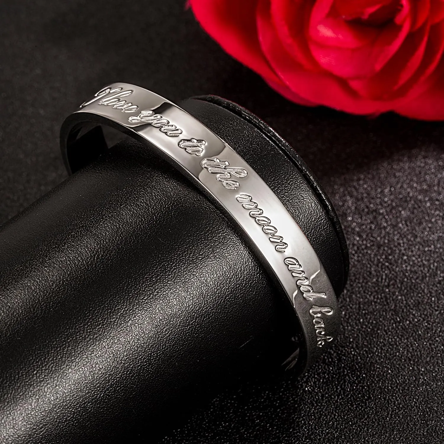 Men & Women 925 Sterling Silver Bangle-Engravable Adjustable Cuff Bracelet -8MM/10MM Couple Bracelet- Unisex Jewelry For Him/Her Gift