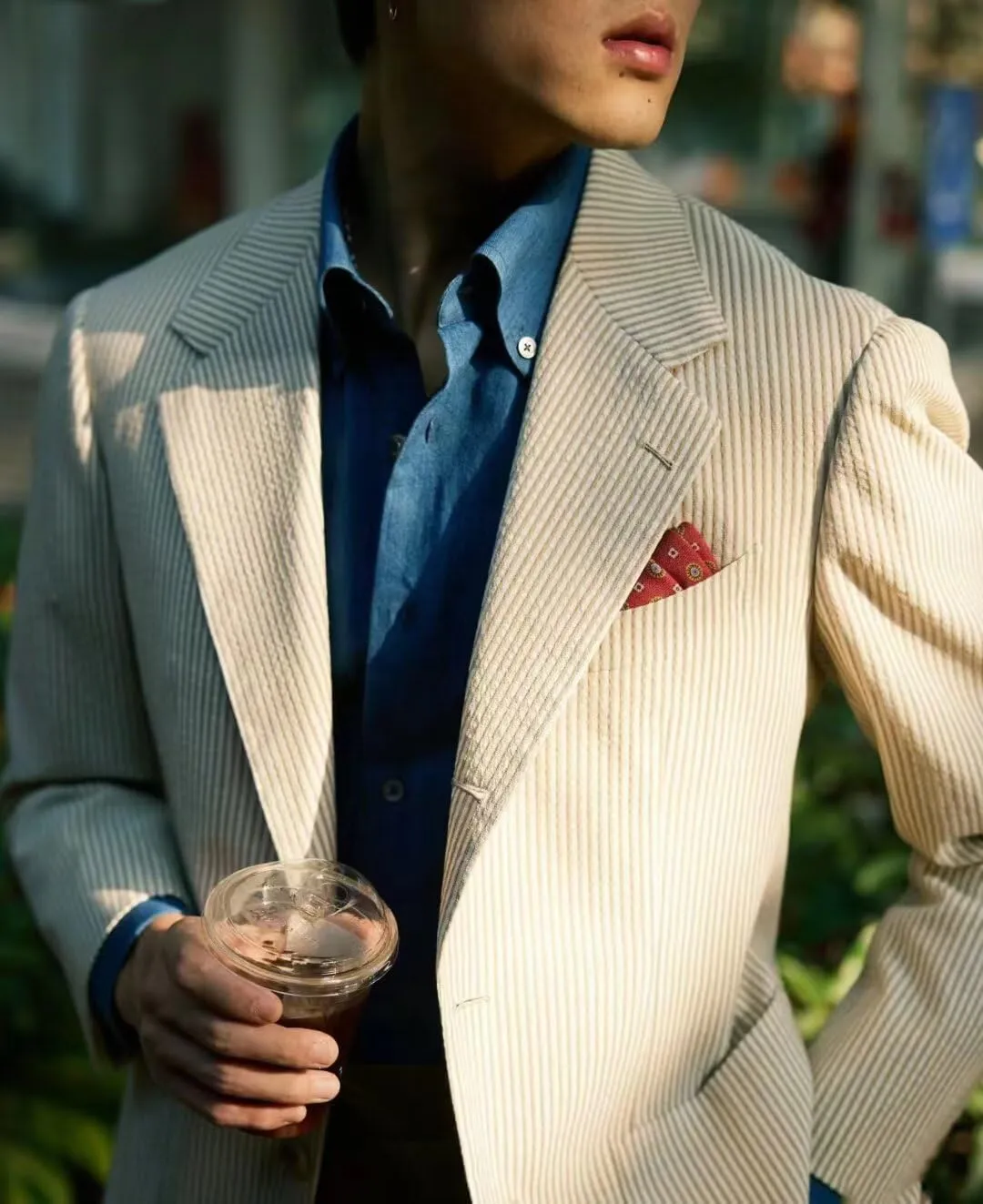 Men Seersucker Sports Jacket Suits Coat Classic Summer Blazer Seersucker Suit for Men Beach Wedding Tuxedo Blazers