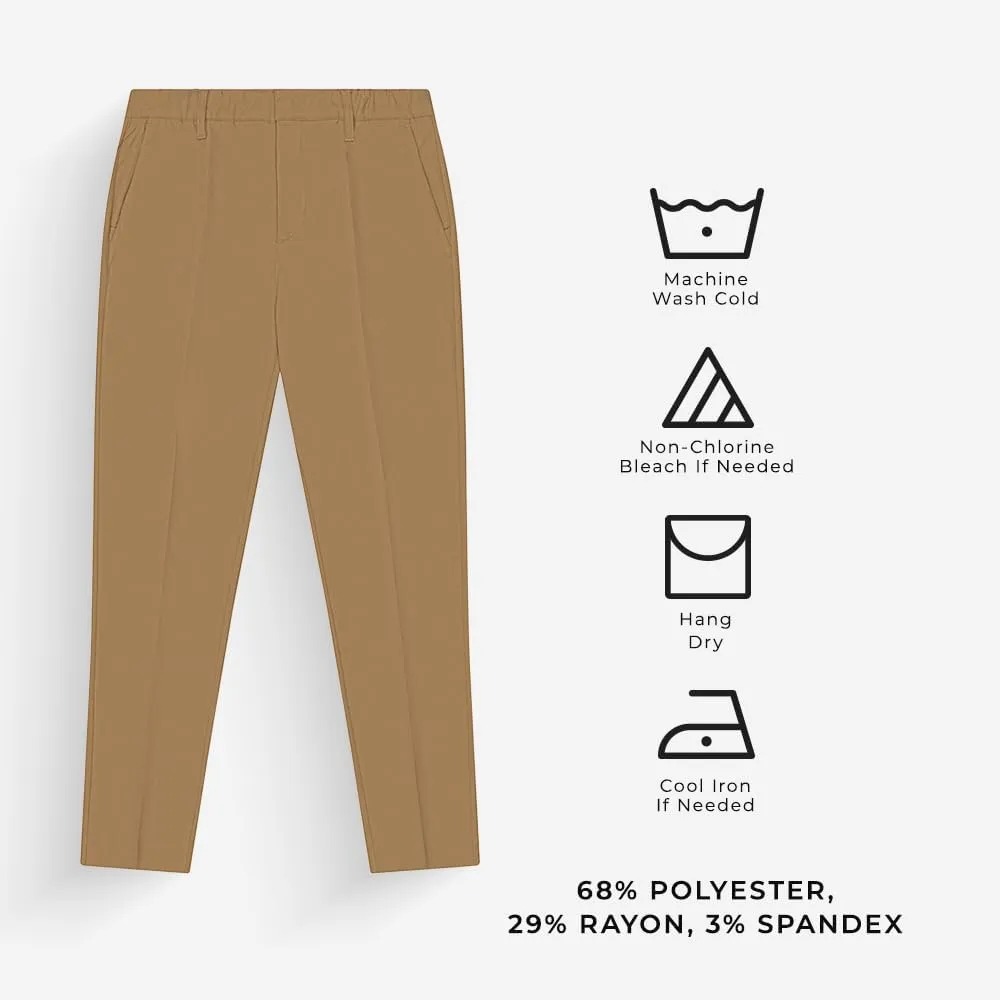Men's Exec Pants  Tapered Fit Stretch Slacks, Wrinkle Resistant Suit Trousers, Business Casual Office Bottoms for Men
