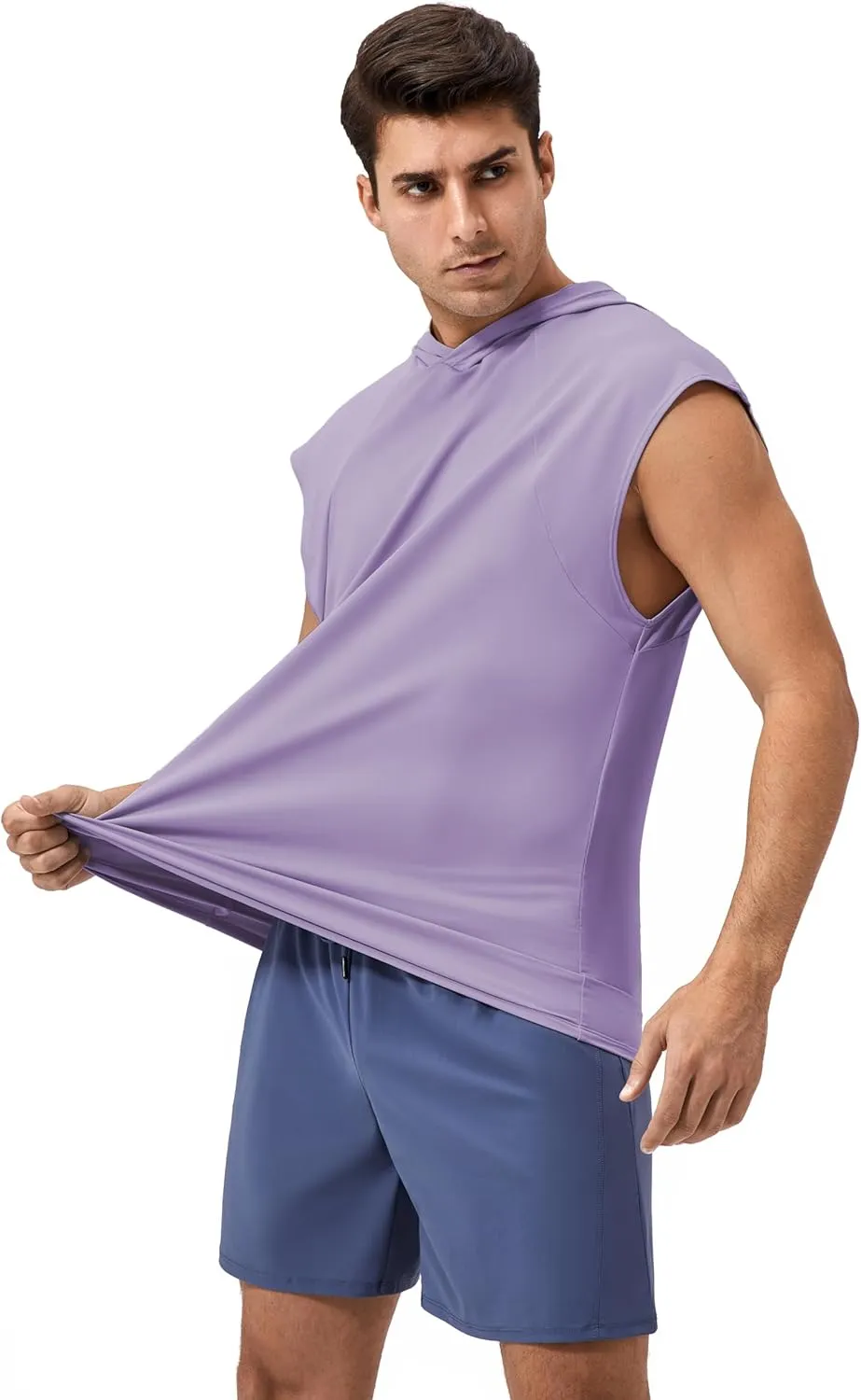 Men's Hooded Tank Tops Summer Sleeveless Workout Gym Hoodies Athletic Bodybuilding Muscle Cut Off Sports T Shirts