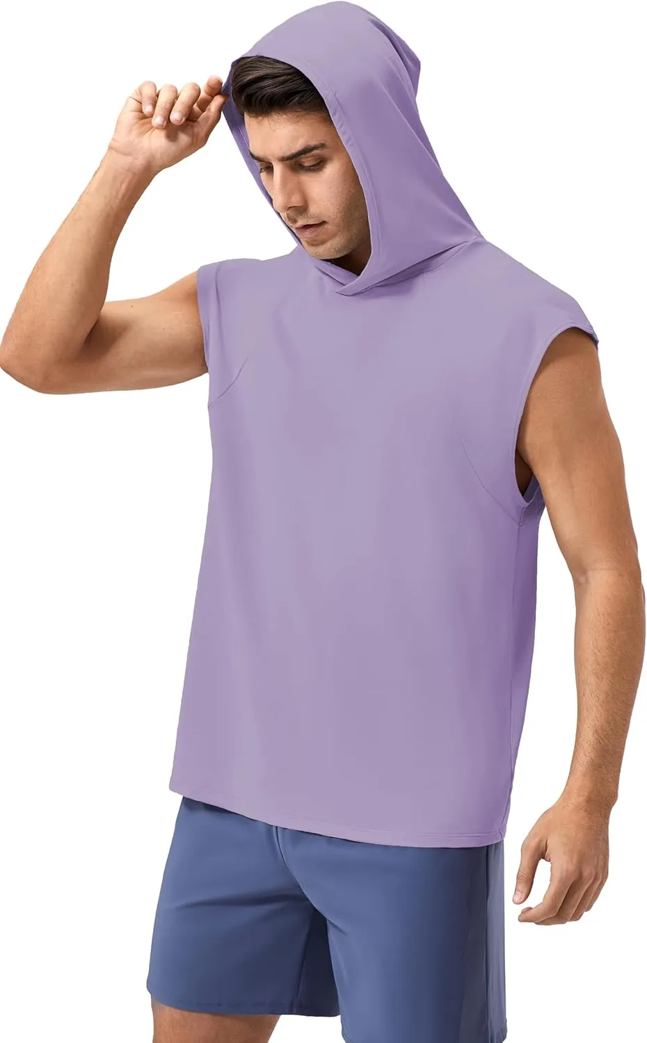 Men's Hooded Tank Tops Summer Sleeveless Workout Gym Hoodies Athletic Bodybuilding Muscle Cut Off Sports T Shirts