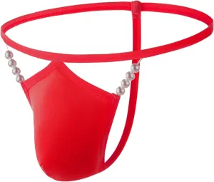 Mens Low Waisted Sexy Fashion Sexy Personality Trend Transparent Triangle Pants Leather Trouser
