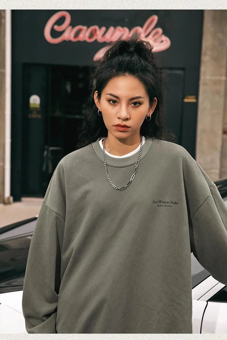 men's Oversized Graphic Letter Print Sweatshirts Crewneck Pullover Heavyweight Hoodies Long Sleeve Streetwear Hoodie