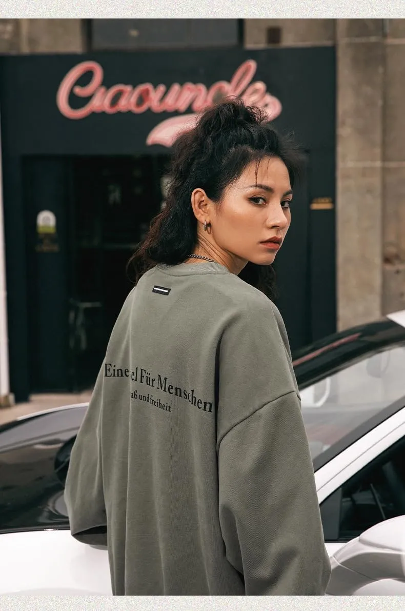 men's Oversized Graphic Letter Print Sweatshirts Crewneck Pullover Heavyweight Hoodies Long Sleeve Streetwear Hoodie