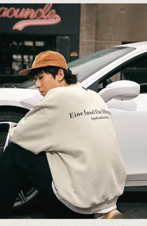 men's Oversized Graphic Letter Print Sweatshirts Crewneck Pullover Heavyweight Hoodies Long Sleeve Streetwear Hoodie