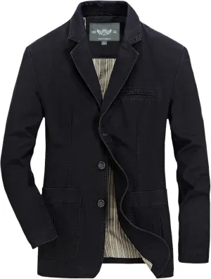 Mens Suit Jacket Casual Daily Business Slim Fit Cotton Long Sleeve Single Breasted Blazers