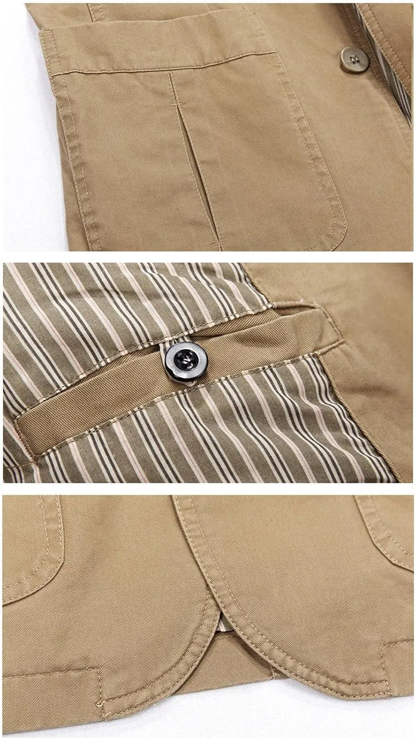 Mens Suit Jacket Casual Daily Business Slim Fit Cotton Long Sleeve Single Breasted Blazers