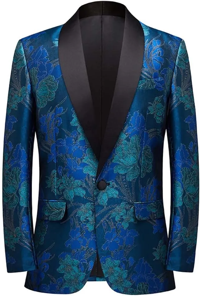 Men's Vintage Jacquard Suit Jacket Blazer Blazers Prom, Banquet, Dinner, Wedding, Prom, Party