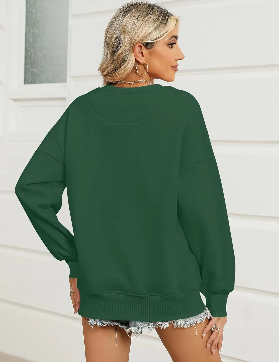 Micoson Women's Oversize USA Letter Print Sweatshirts
