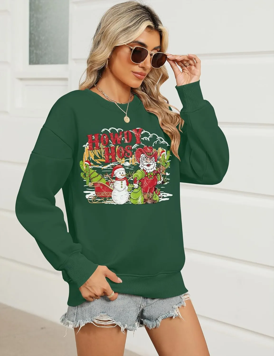 Micoson Women's Oversize USA Letter Print Sweatshirts