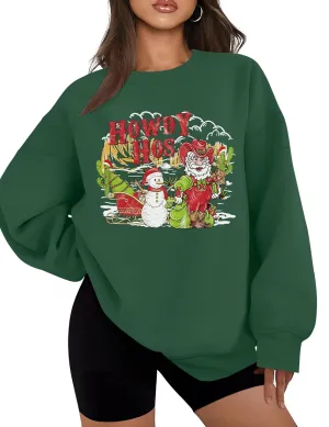 Micoson Women's Oversize USA Letter Print Sweatshirts