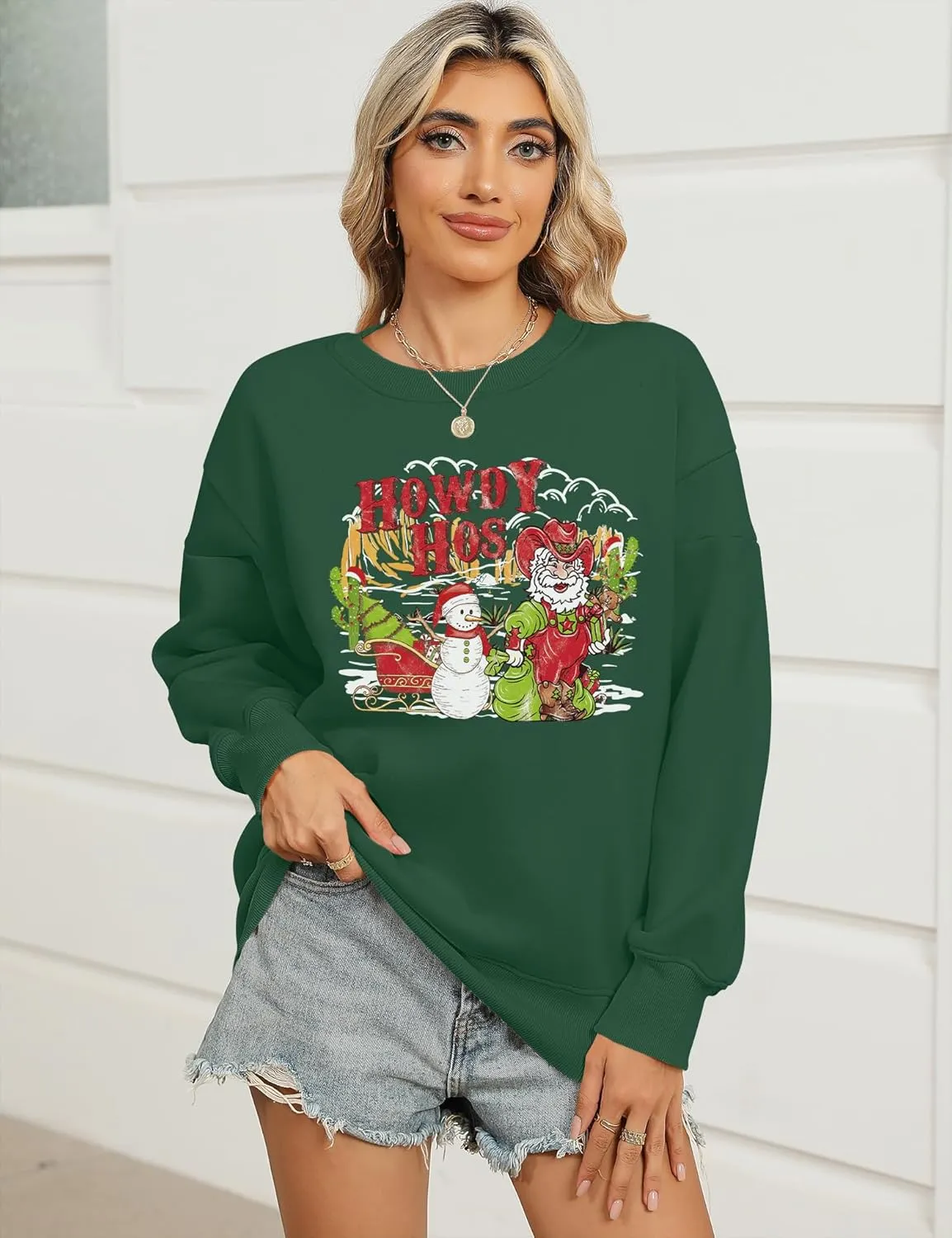 Micoson Women's Oversize USA Letter Print Sweatshirts