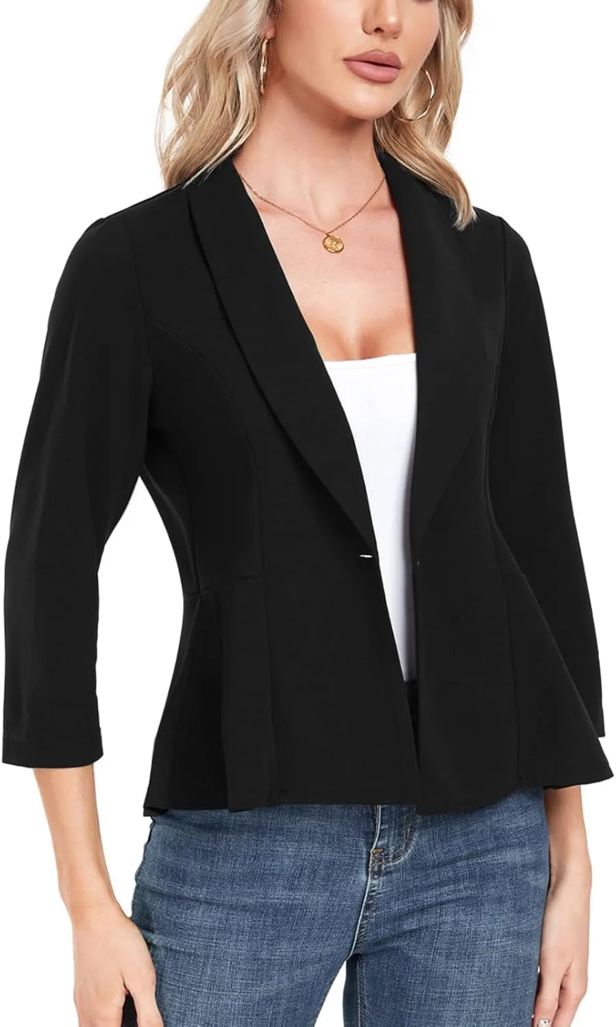 MINTLIMIT Womens Blazer Suit Jackets Dressy 3/4 Sleeve Blazer Casual Business Blazer for Work 2025