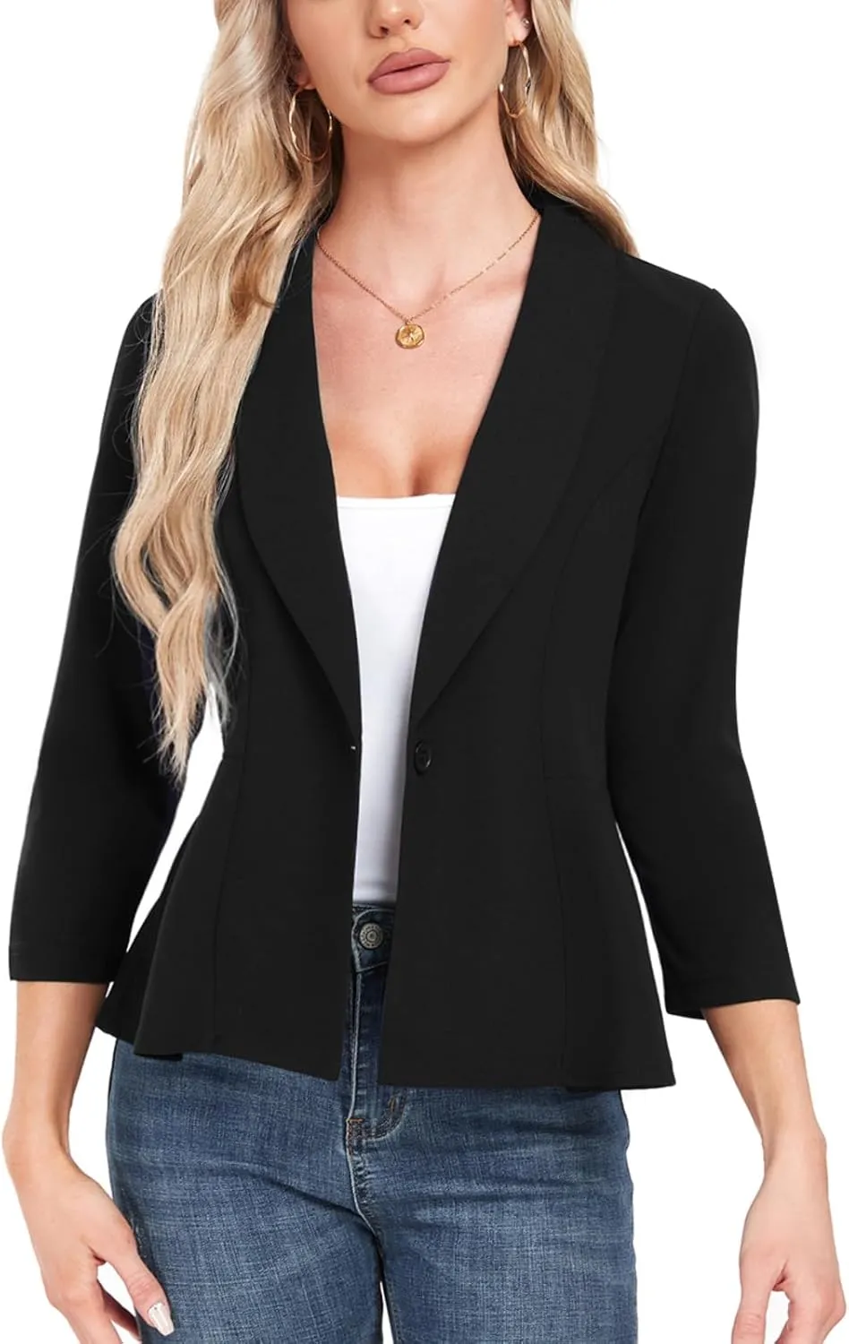 MINTLIMIT Womens Blazer Suit Jackets Dressy 3/4 Sleeve Blazer Casual Business Blazer for Work 2025