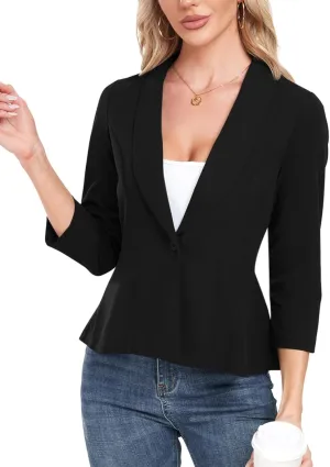 MINTLIMIT Womens Blazer Suit Jackets Dressy 3/4 Sleeve Blazer Casual Business Blazer for Work 2025