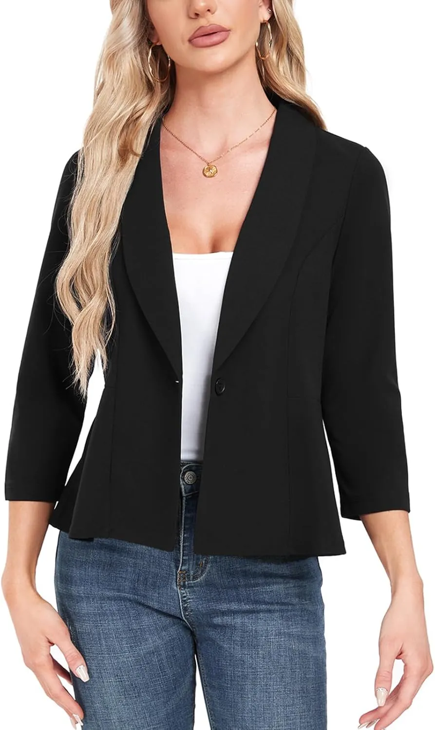 MINTLIMIT Womens Blazer Suit Jackets Dressy 3/4 Sleeve Blazer Casual Business Blazer for Work 2025