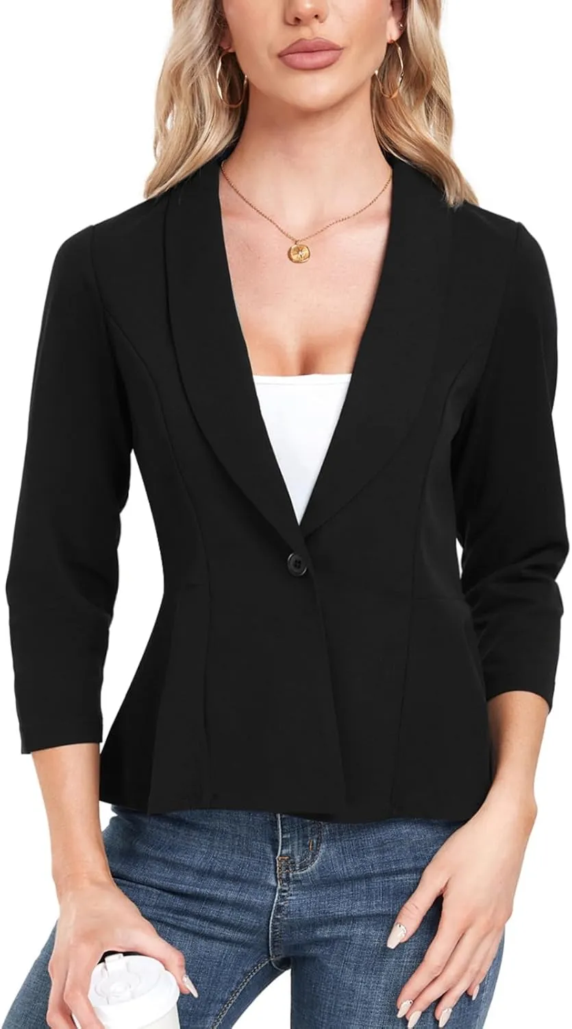 MINTLIMIT Womens Blazer Suit Jackets Dressy 3/4 Sleeve Blazer Casual Business Blazer for Work 2025