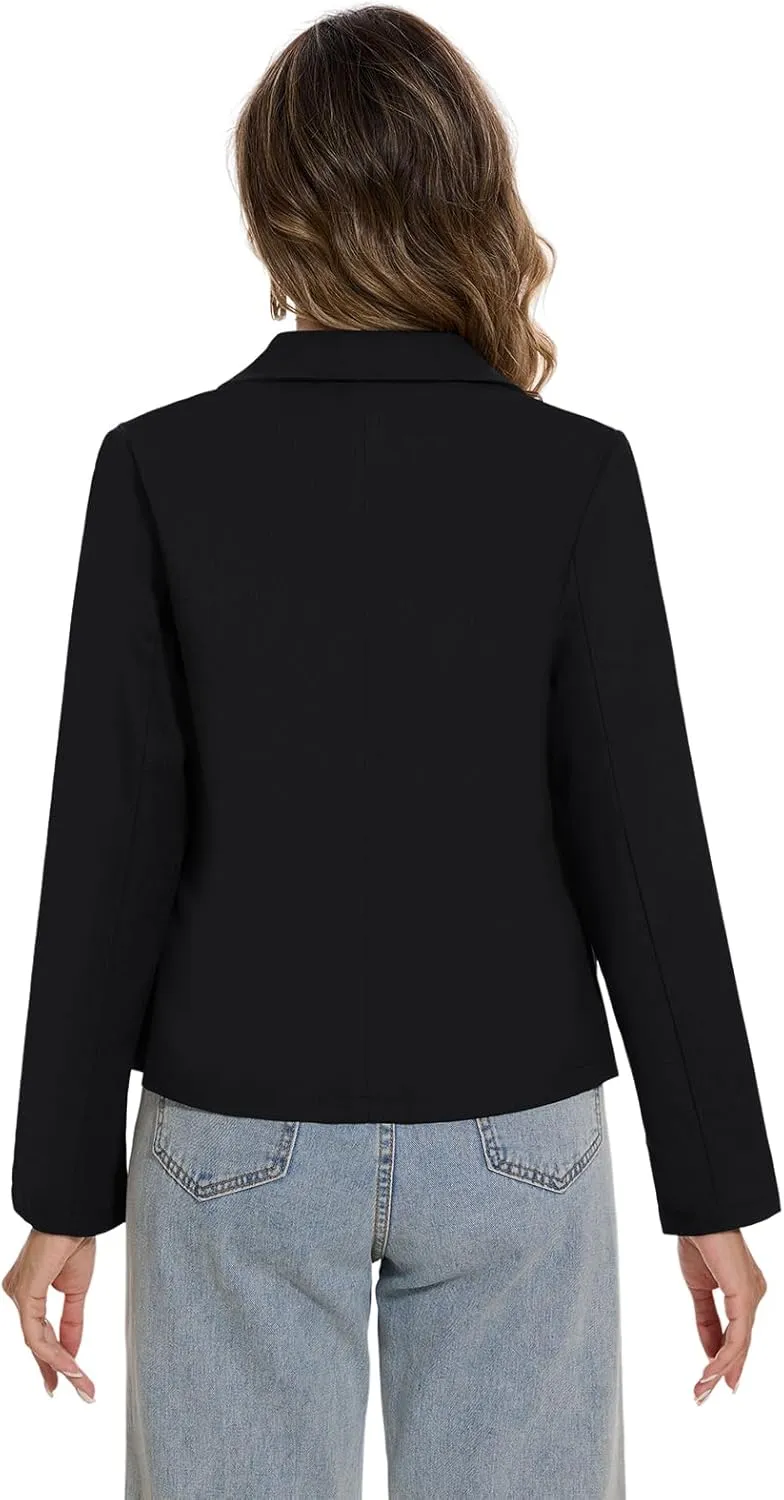 MINTLIMIT Womens Cotton Linen Blazer Long Sleeve Casual Work Office Lightweight Lapel Button Blazers Jacket with Pockets