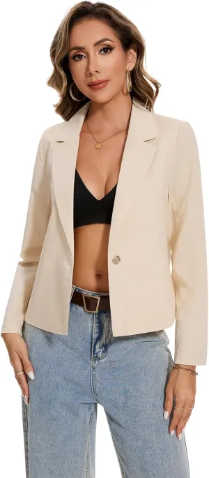 MINTLIMIT Womens Cotton Linen Blazer Long Sleeve Casual Work Office Lightweight Lapel Button Blazers Jacket with Pockets
