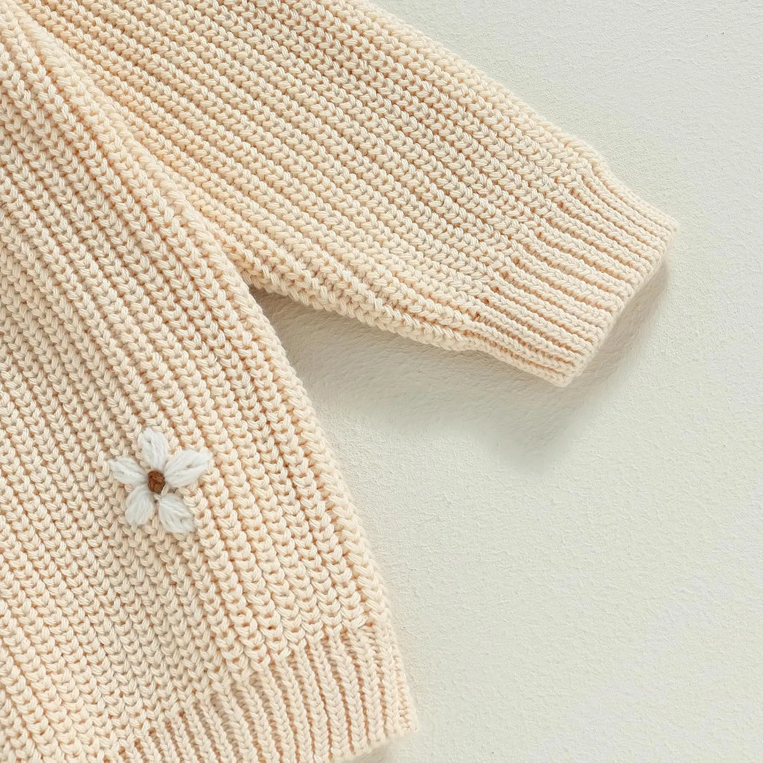 Mubineo Baby Girl Winter Clothes Cute Flower Sweater Crewneck Pullover Long Sleeve Knit Newborn Infant Sweaters