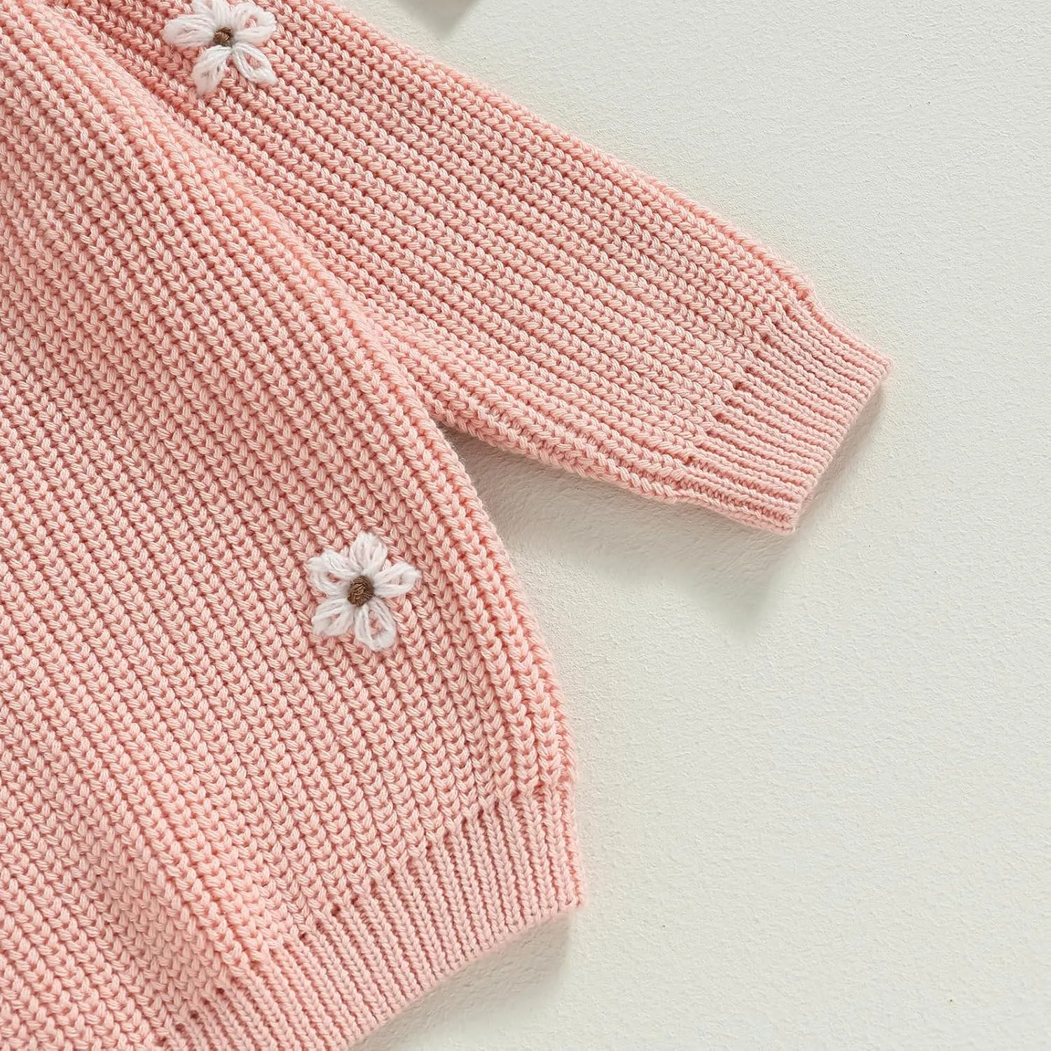 Mubineo Baby Girl Winter Clothes Cute Flower Sweater Crewneck Pullover Long Sleeve Knit Newborn Infant Sweaters