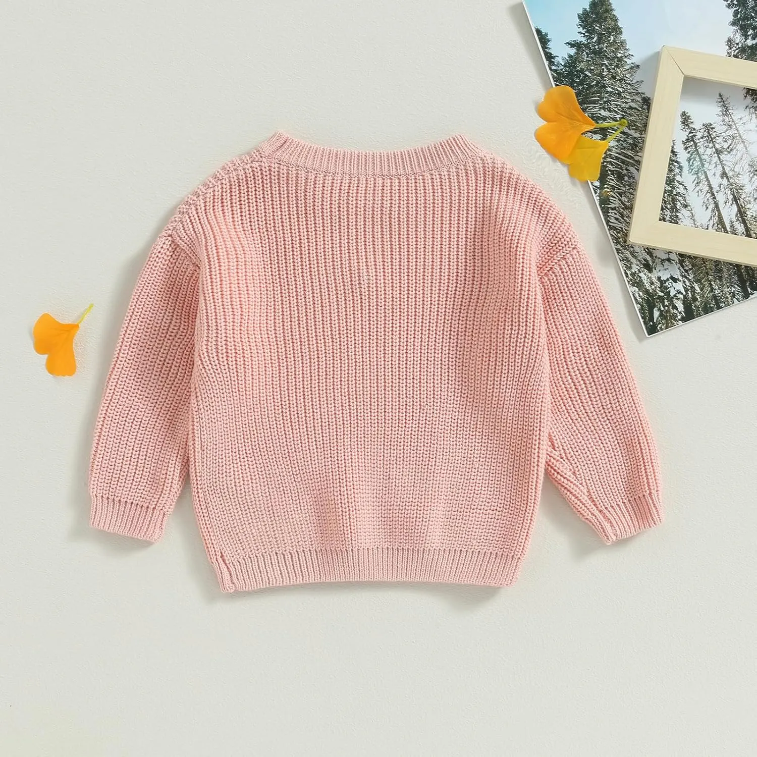 Mubineo Baby Girl Winter Clothes Cute Flower Sweater Crewneck Pullover Long Sleeve Knit Newborn Infant Sweaters