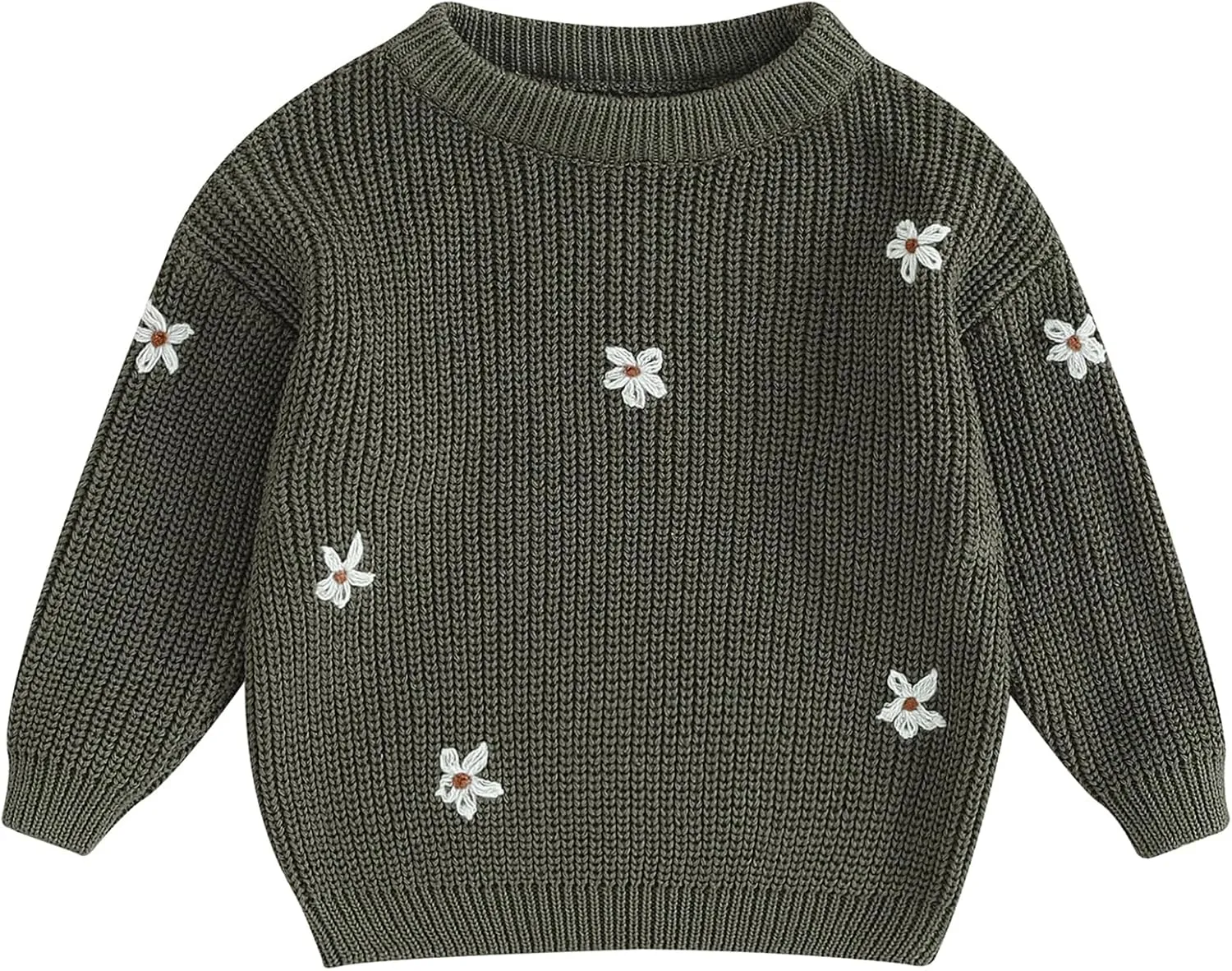 Mubineo Baby Girl Winter Clothes Cute Flower Sweater Crewneck Pullover Long Sleeve Knit Newborn Infant Sweaters