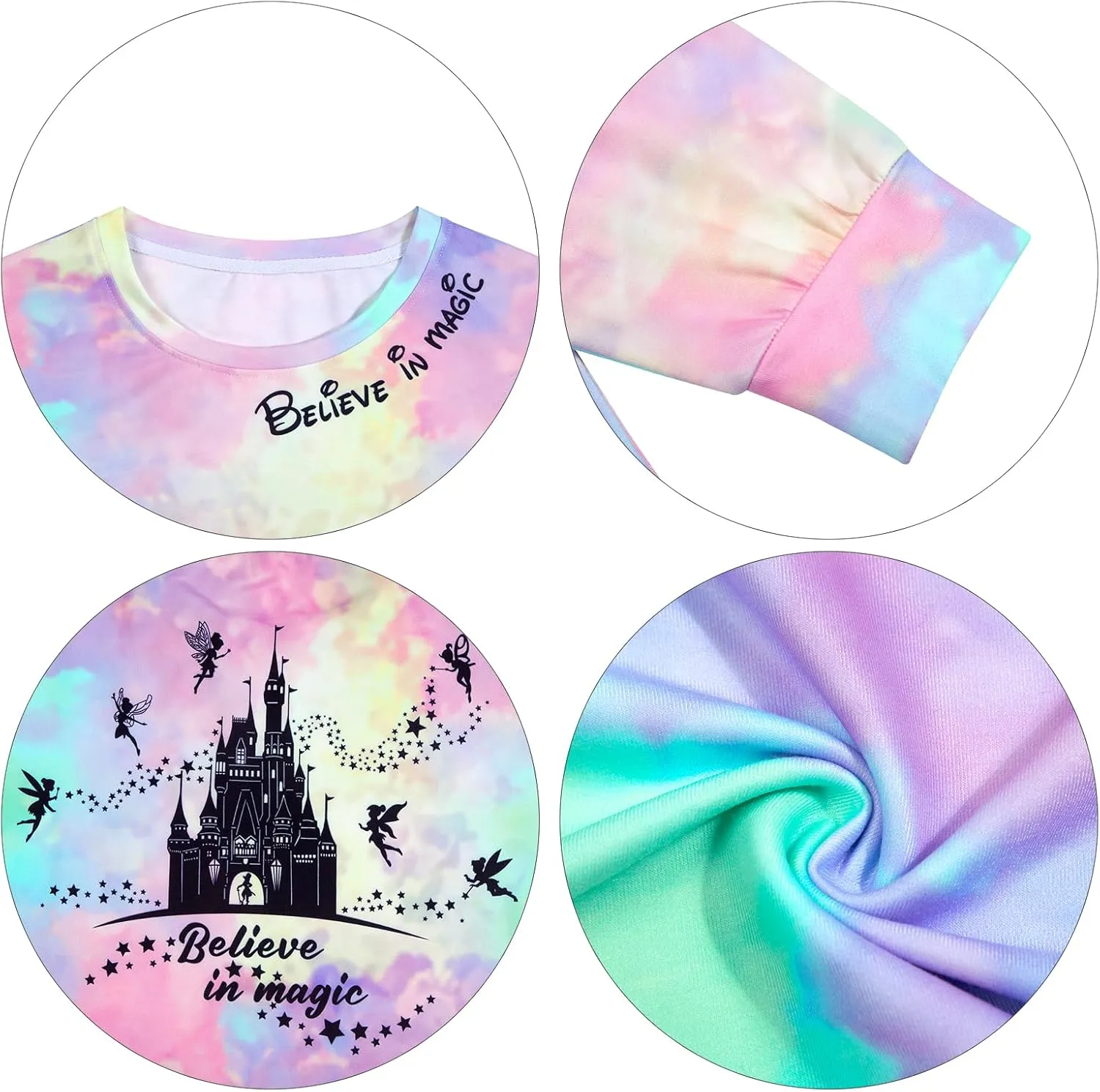 MYHALF Believe In The Magic Sweatshirt Women Crewneck Magic Pullover Shirt Family Vacation Castle Graphic Tops
