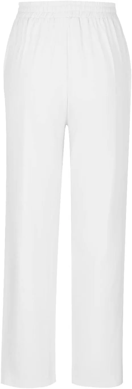 NATHGAM Womens Capri Pants Trendy Solid Color Lounge Palazzo Pants Summer Comfy Linen Loose Cropped Trousers with Pockets