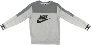 Nike Sportswear Hybrid Fleece Crewneck Boys Active Sweaters Size M, Color: Grey/Black-Main Color