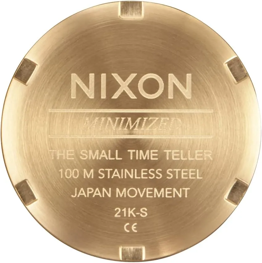 NIXON Small Time Teller A399 - 100m Water Resistant Analog Classic Watch (26mm Watch Face, 12mm-14mm Custom 5 Link Stainless Steel Band)