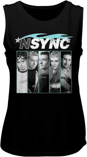 NSYNC 1995 American Boy Band Music Group Portrait Picture Ladies Muscle Tank Top