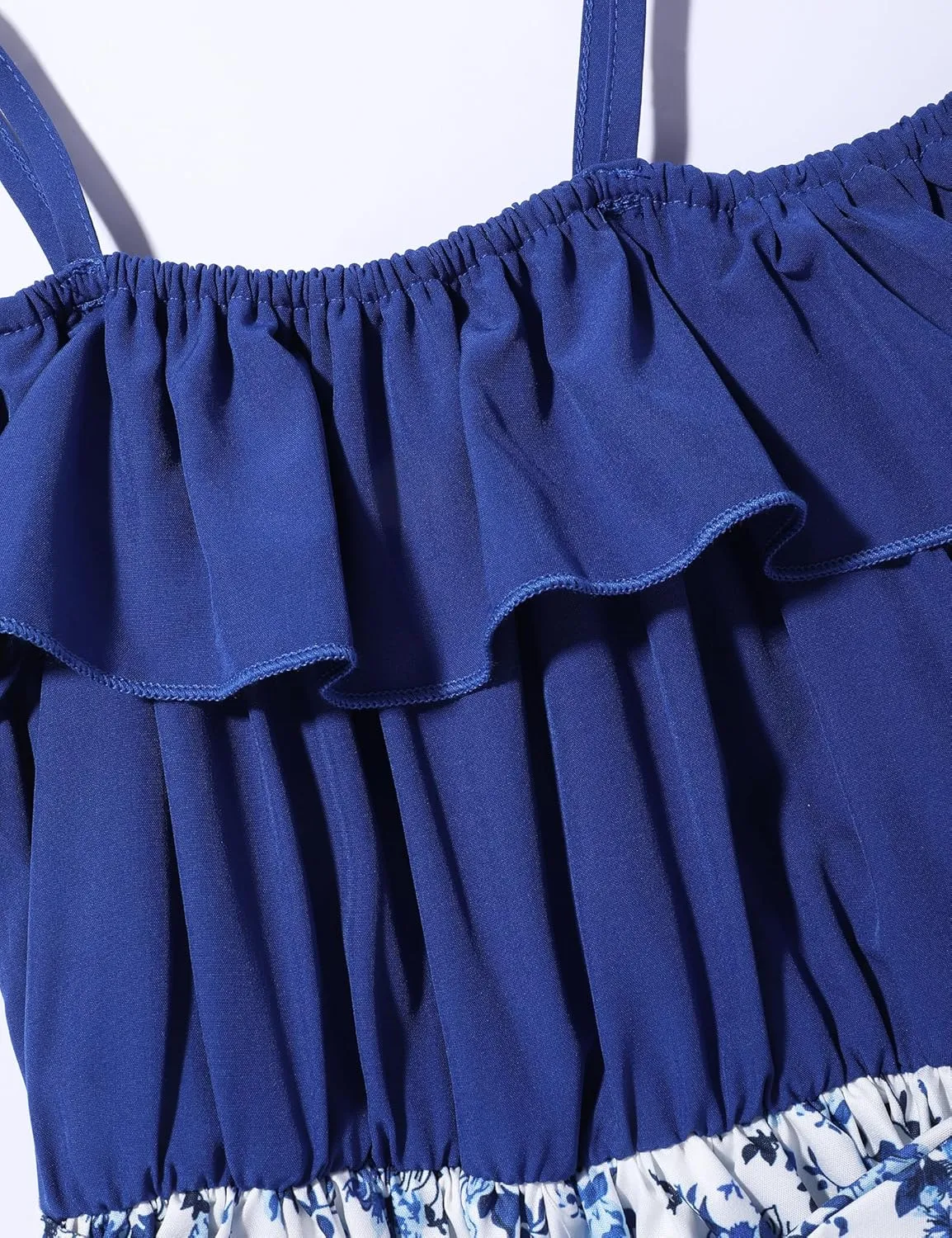 oklady Girls' Jumpsuits Belted Ruffle Top High-waisted Wide Leg Pleated Pants One Piece Outfit 6-14 Y