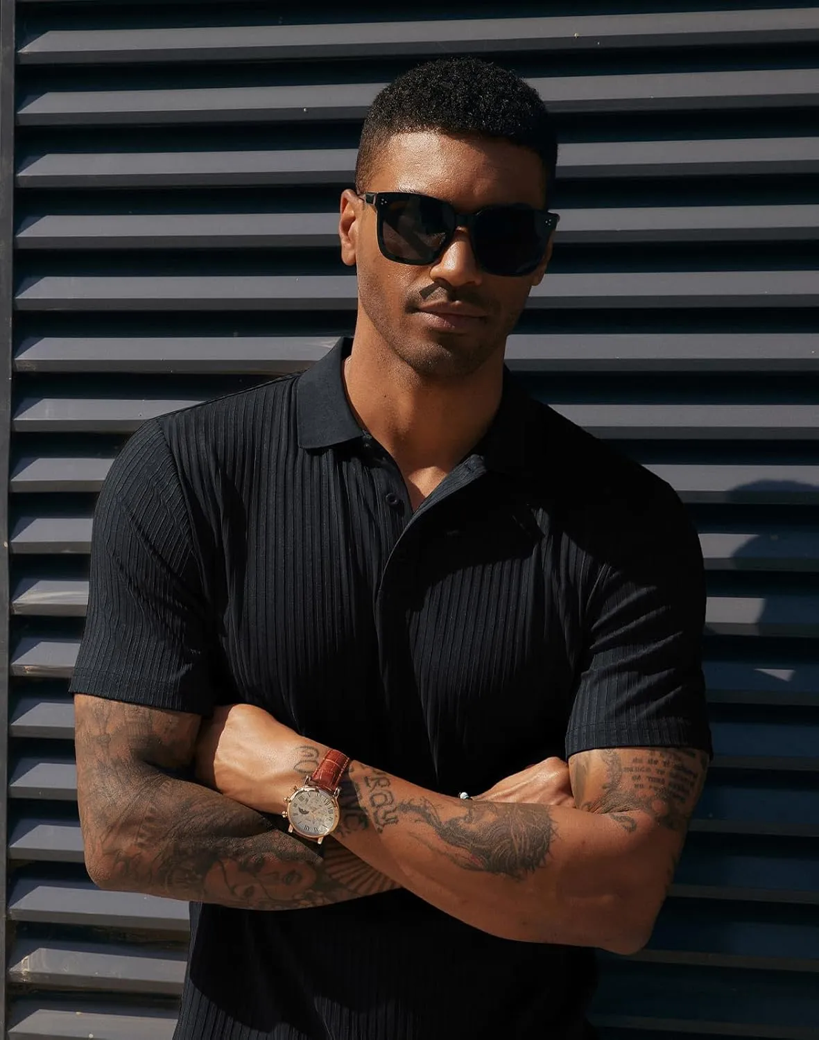 PJ PAUL JONES Mens Texture Polo Shirts Casual Wrinkle Free Elasticity Short Sleeve Knit Golf Shirt Tops