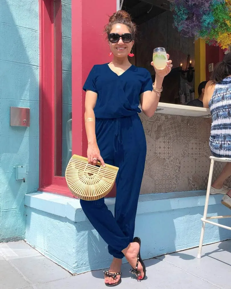 PRETTYGARDEN Jumpsuits for Women 2025 Spring Summer Casual Dressy Short Sleeve Romper Airport Vacation Travel Outfits