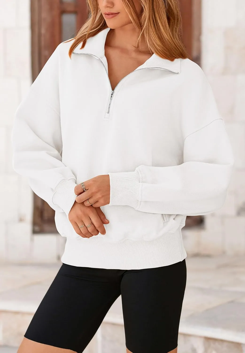 PRETTYGARDEN Women's Fall Fashion Half Zip Sweatshirts Long Sleeve Collared Cropped Pullover Tops Trendy Y2K Clothes