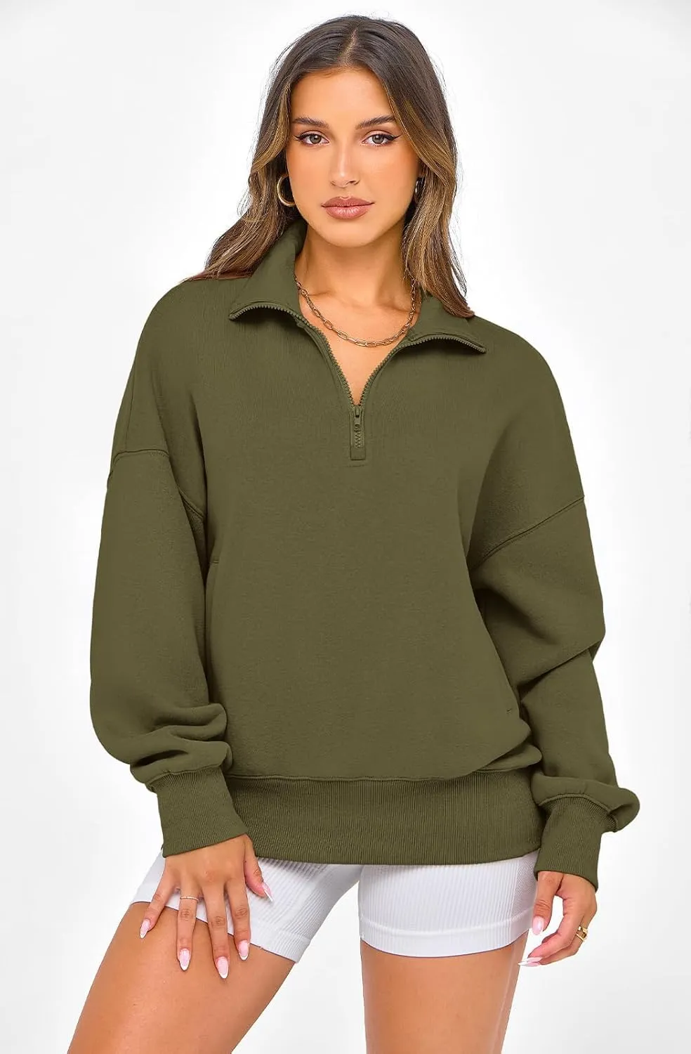 PRETTYGARDEN Womens Half Zip Sweatshirts Fleece Hoodies 2024 Trendy Long Sleeve Pullover Tops Fall Winter Outfits with Pocket