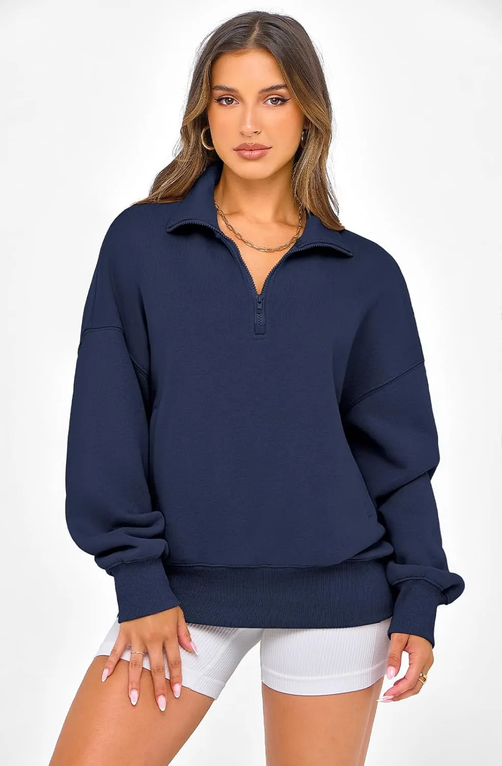 PRETTYGARDEN Womens Half Zip Sweatshirts Fleece Hoodies 2024 Trendy Long Sleeve Pullover Tops Fall Winter Outfits with Pocket