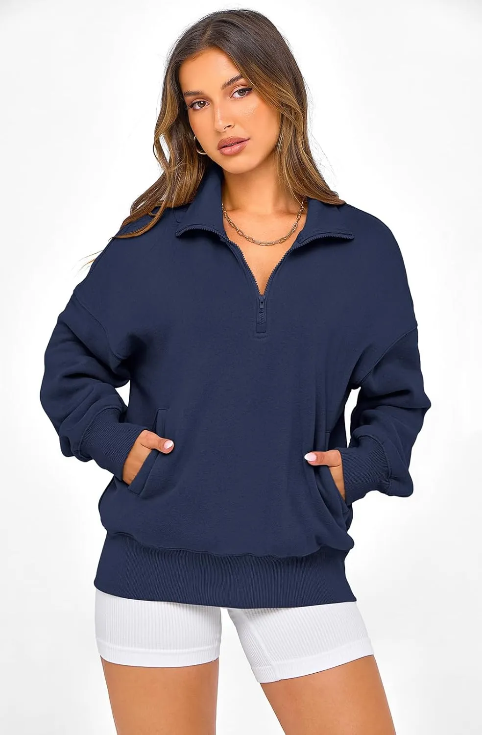 PRETTYGARDEN Womens Half Zip Sweatshirts Fleece Hoodies 2024 Trendy Long Sleeve Pullover Tops Fall Winter Outfits with Pocket