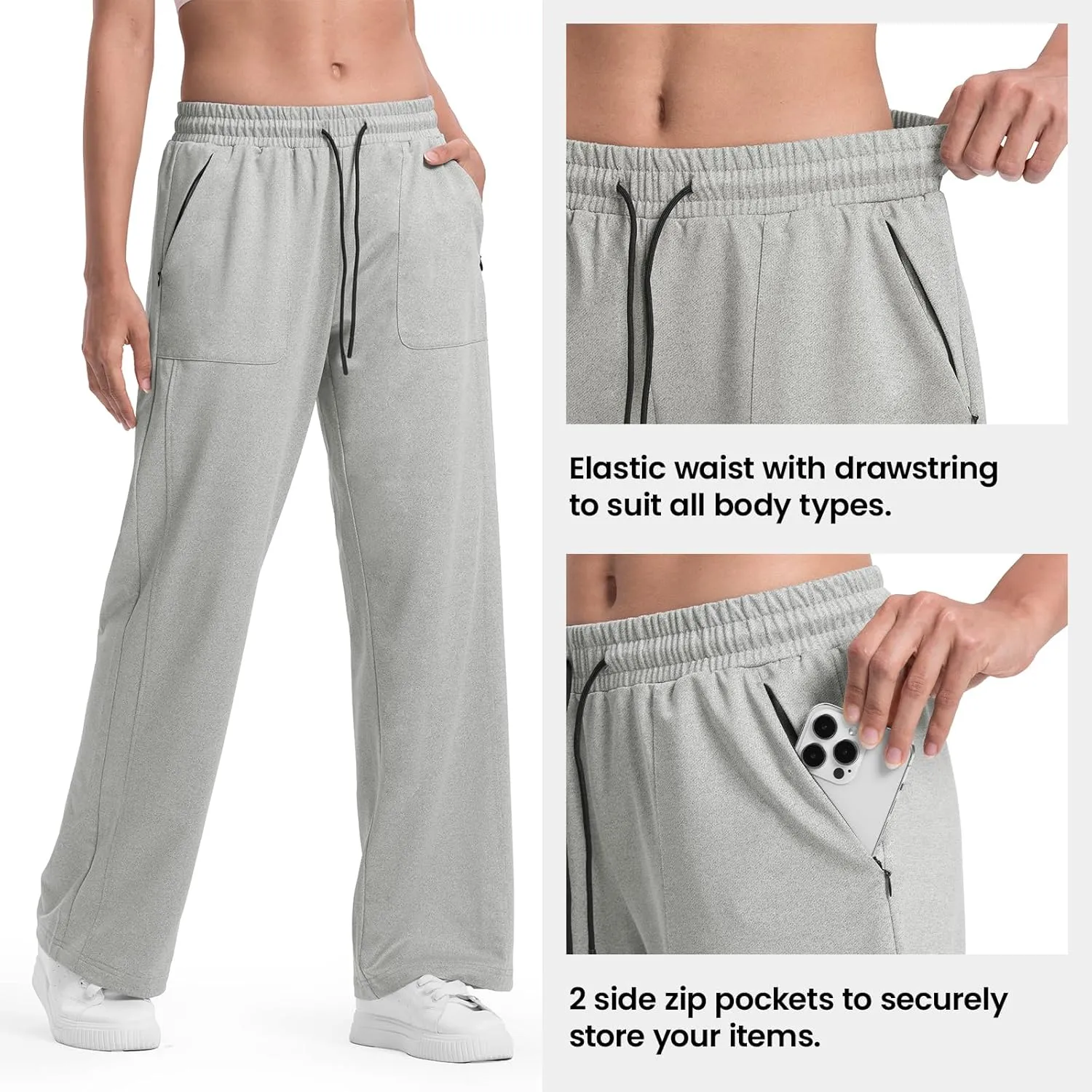 Rdruko Lounge Sets For Women 2 Piece Outfits Sweatsuit Half Zip Sweatshirts and Wide Leg SweatPants Tracksuit Suit