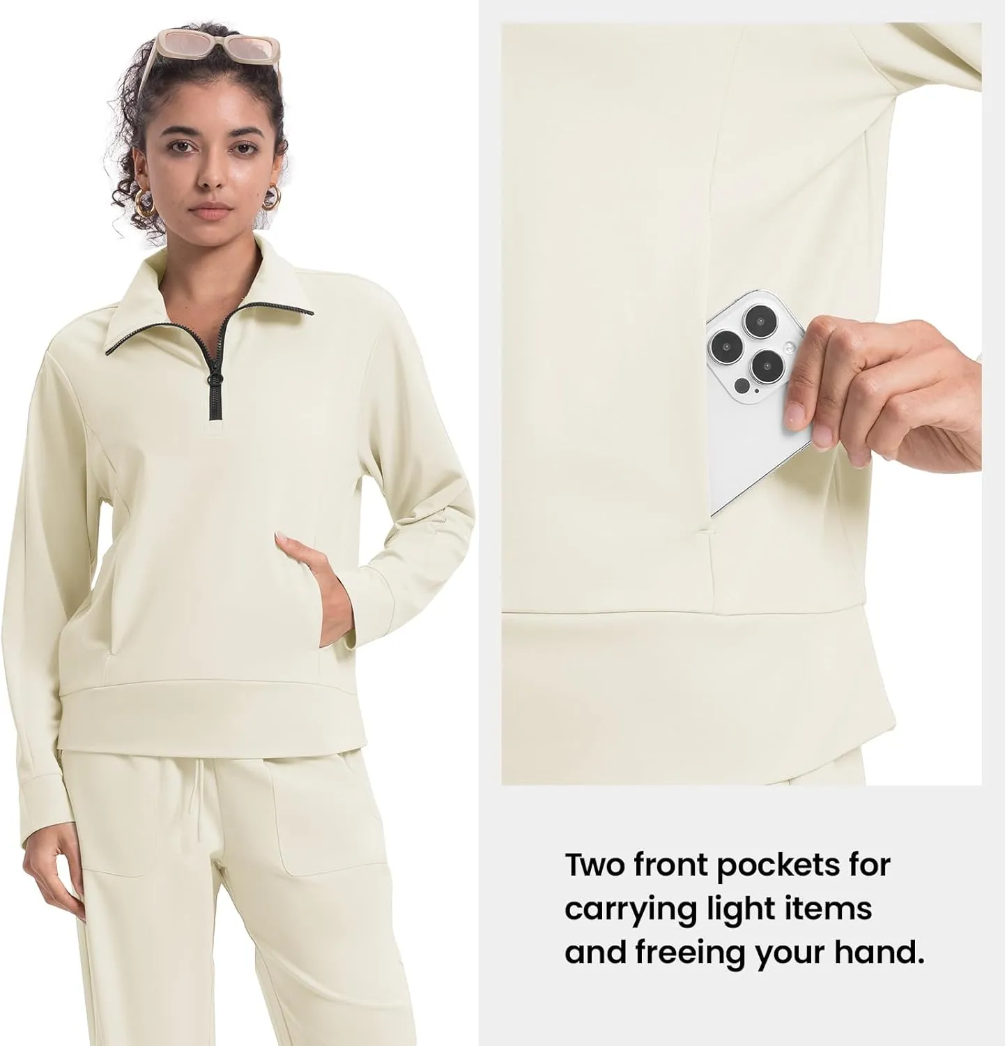 Rdruko Lounge Sets For Women 2 Piece Outfits Sweatsuit Half Zip Sweatshirts and Wide Leg SweatPants Tracksuit Suit