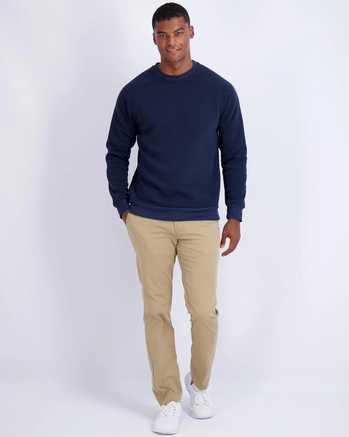 Real Essentials 3 Pack: Men's Soft Plush Fleece Crewneck Sweatshirt - Athletic Pullover Sweater (Available In Big & Tall)