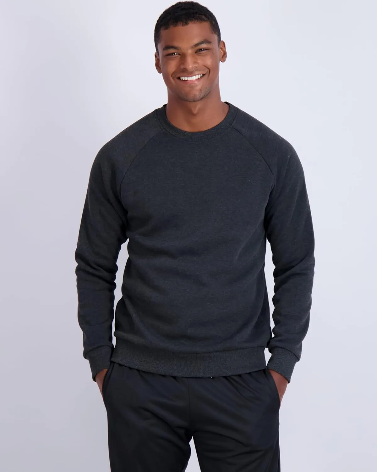 Real Essentials 3 Pack: Men's Soft Plush Fleece Crewneck Sweatshirt - Athletic Pullover Sweater (Available In Big & Tall)