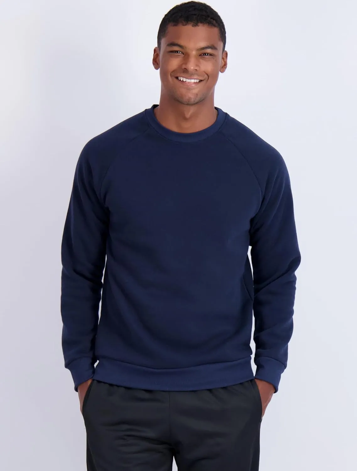 Real Essentials 3 Pack: Men's Soft Plush Fleece Crewneck Sweatshirt - Athletic Pullover Sweater (Available In Big & Tall)