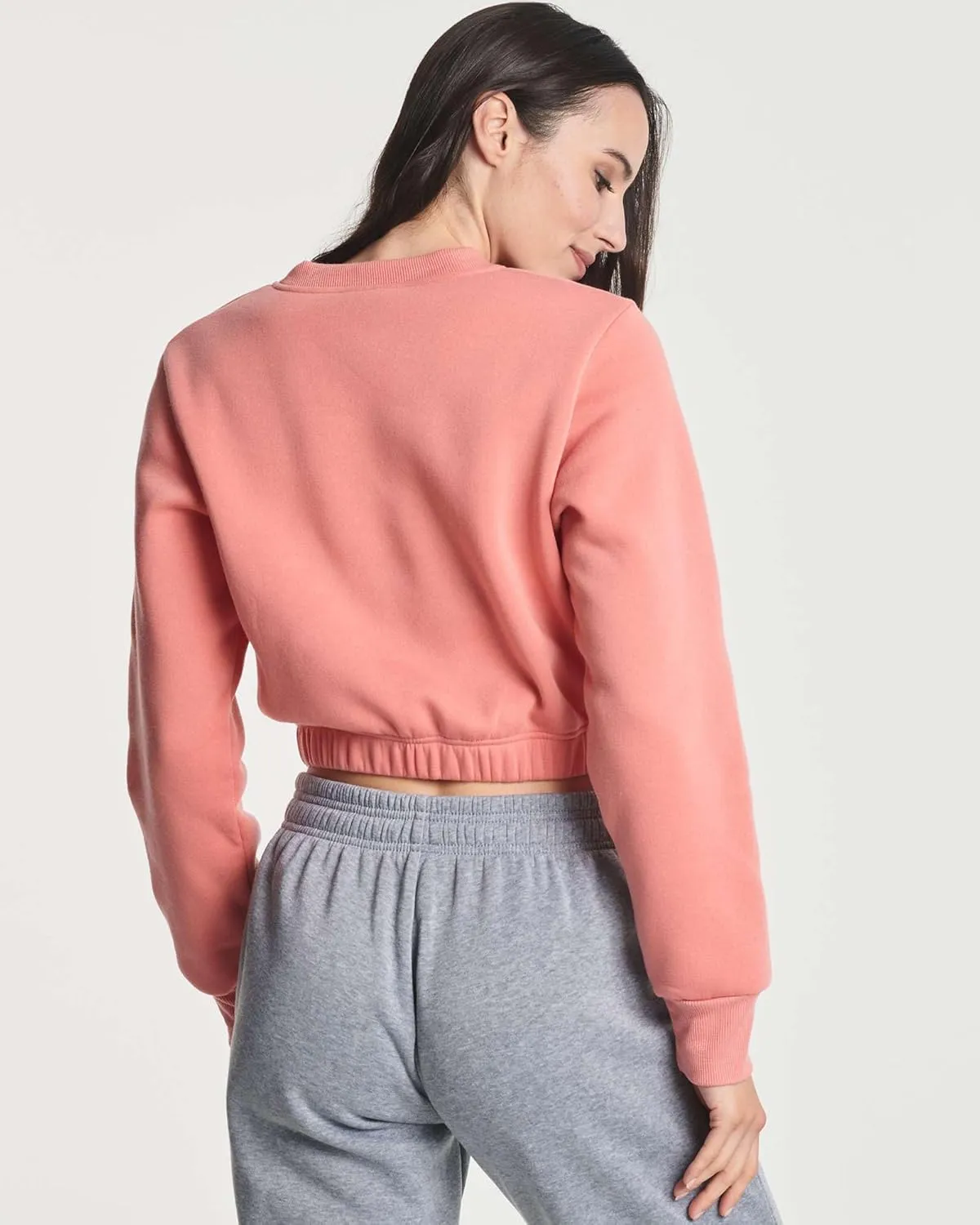 Real Essentials 3 Pack: Women's Fleece Cropped Sweatshirt - Long Sleeve Crew Neck Crop Top (Available in Plus Size)