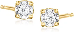 Ross-Simons 0.15 ct. t.w. Lab-Grown Diamond Stud Earrings in 18kt Gold Over Sterling